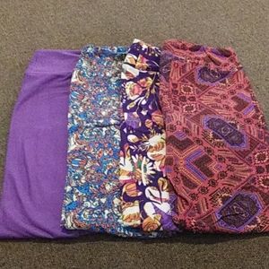 LuLaRoe One Size Leggings - 4 pairs